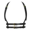 Badass & Goddess Leather Women's Black / Gold Real Leather Harness Athena - Black With Gold Buckles In Multi