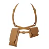 Badass & Goddess Leather Women's Set Of Real Leather Harness Artemis With Two Pouches - Brown In Brown