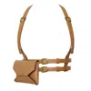 Badass & Goddess Leather Women's Set Of Real Leather Harness Athena With Phone Pouch - Brown In Brown
