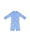 Badawii Baby Swimsuit Long Sleeve Deep Blue Corals