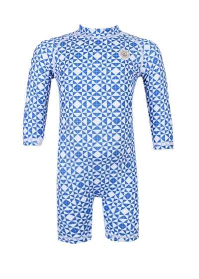 Badawii Baby Swimsuit Long Sleeve Mediterranean Tiles
