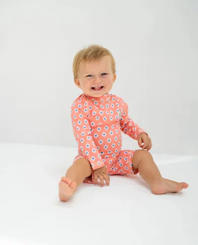 Badawii Baby Swimsuit Long Sleeve Peach Mosaic