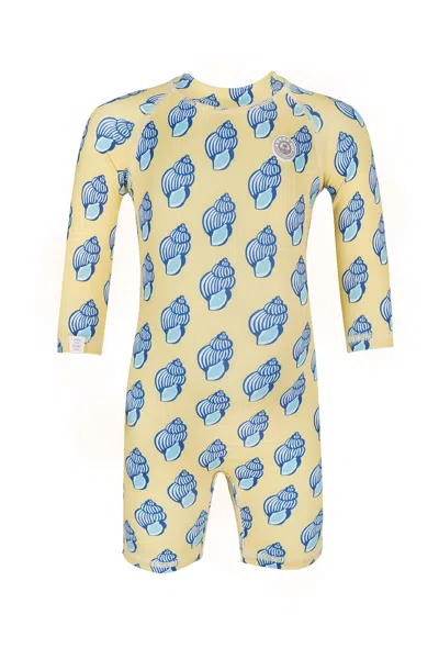 Badawii Baby Swimsuit Long Sleeve Sunny Shells In Multi