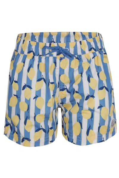 Badawii Men Men Shorts Limoncello Stripes