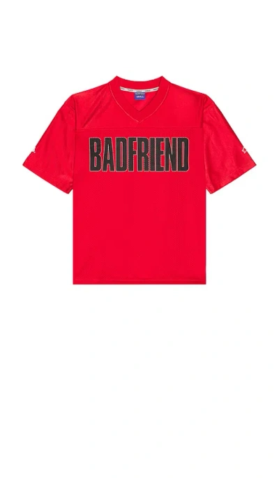 Badfriend Big Logo Football Jersey In Red