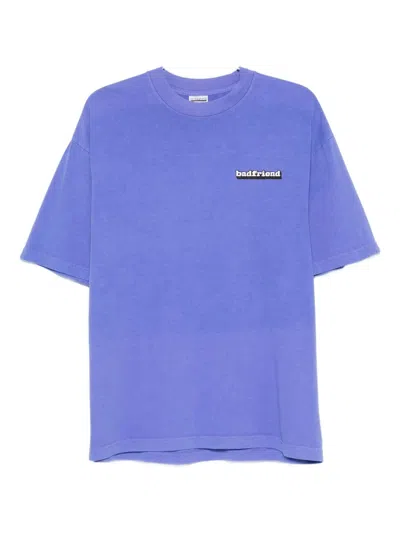 Badfriend Logo Cotton T-shirt In Blue