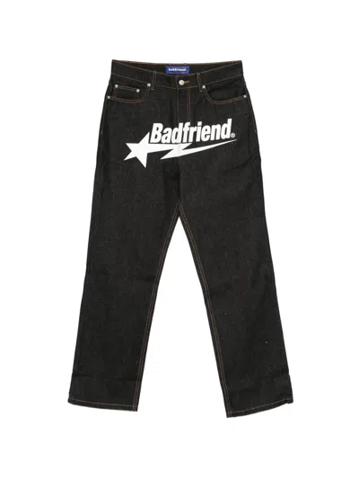 Badfriend Logo-graphic Denim Jeans In Black