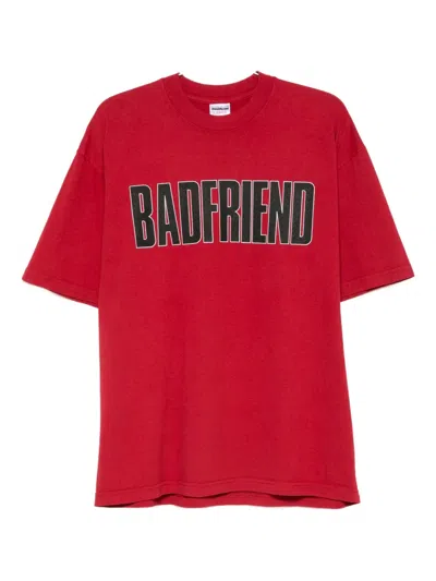 Badfriend Logo-print Crew-neck T-shirt In Red