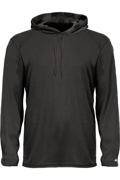 Badger B-core Hooded Long Sleeve T-shirt In Black