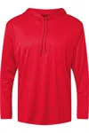 Badger B-core Hooded Long Sleeve T-shirt In Red