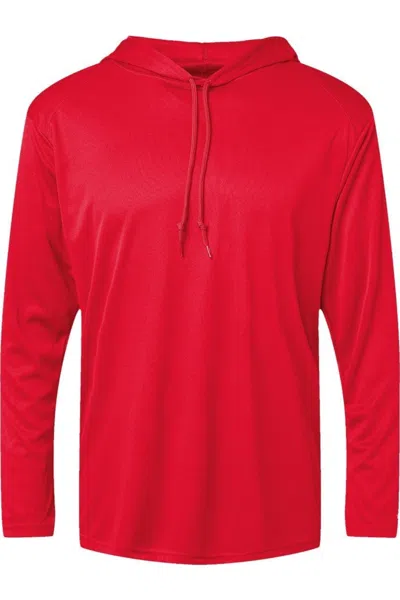 Badger B-core Hooded Long Sleeve T-shirt In Red