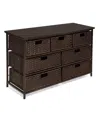 Badger Basket August Collection Wide Seven Basket Storage Unit In Espresso