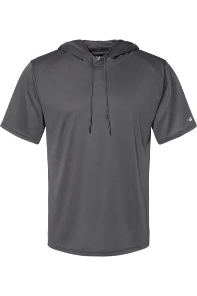 Badger B-core Hooded T-shirt In Gray