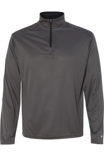 Badger B-core Quarter-zip Pullover In Gray