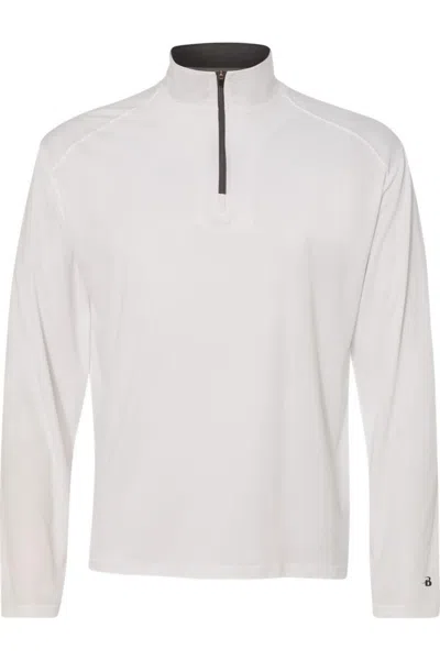 Badger B-core Quarter-zip Pullover In White