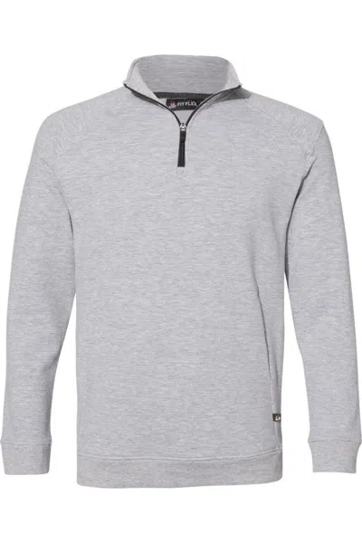 Badger Fitflex French Terry Quarter-zip Sweatshirt In Blue