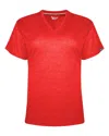 Badger Fitflex Women's Performance V-neck T-shirt In Red