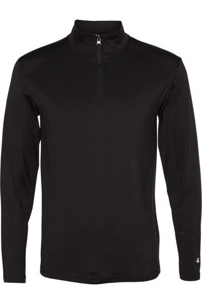 Badger Lightweight Quarter-zip Pullover In Black