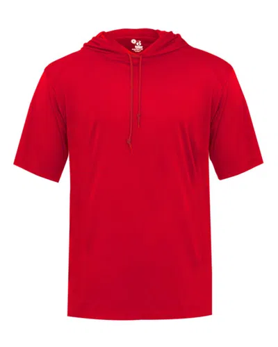 Badger Men's B-core Hooded T-shirt In Red