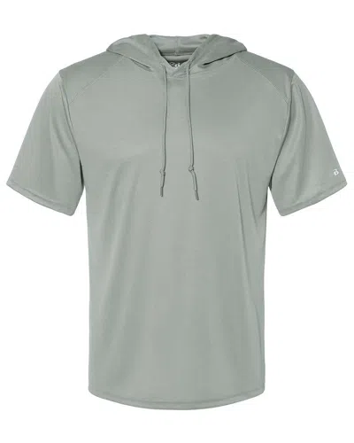 Badger Men's B-core Hooded T-shirt In Silver