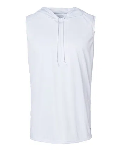 Badger Men's B-core Sleeveless Hooded T-shirt In White