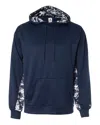 Badger Men's Digital Camo Colorblock Performance Fleece Hooded Sweatshirt