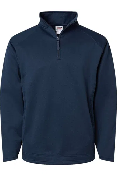 Badger Performance Fleece Quarter-zip Pullover In Blue
