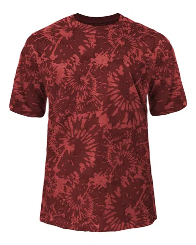 Badger Tie-dyed Tri-blend T-shirt In Red
