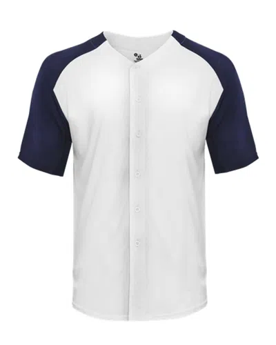 Badger Triblend Full Button T-shirt In Multi