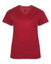 Badger Ultimate Softlock Women's V-neck T-shirt In Red
