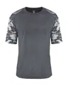 Badger Vintage Camo Sport Triblend T-shirt In Blue