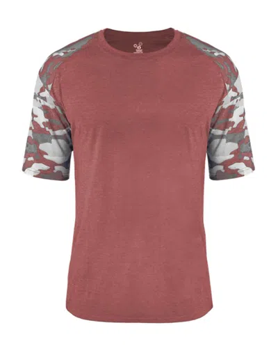 Badger Vintage Camo Sport Triblend T-shirt In Red