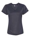 Badger Women's Pro Heather V-neck T-shirt In Blue