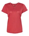 Badger Women's Pro Heather V-neck T-shirt In Red