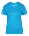 Badger Women's Tonal Blend V-neck T-shirt In Blue