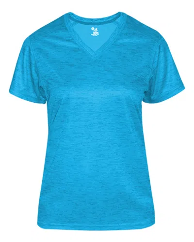Badger Women's Tonal Blend V-neck T-shirt In Blue
