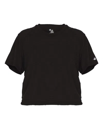 Badger Women's Tri-blend Crop T-shirt In Black