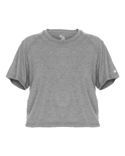 Badger Women's Tri-blend Crop T-shirt In Grey