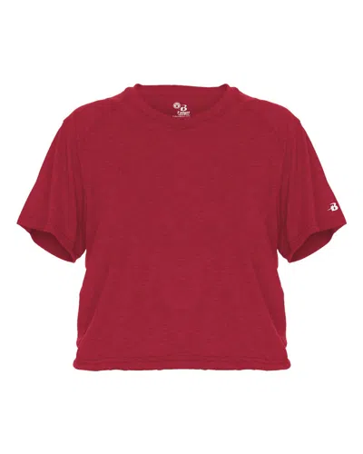 Badger Women's Tri-blend Crop T-shirt In Red