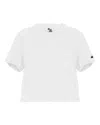 Badger Women's Tri-blend Crop T-shirt In White