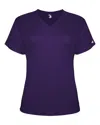 Badger Women's Triblend Performance V-neck Short Sleeve T-shirt In Purple