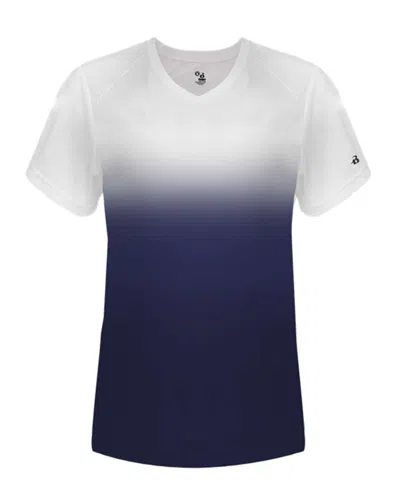 Badger Women's V-neck Ombre T-shirt In Blue