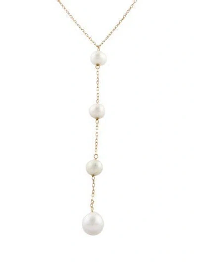 Pre-owned Badgley Mischka 10k Pearl Lavalier, 18.25" In Multi