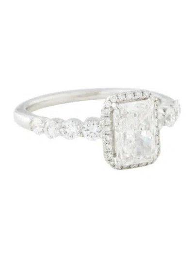 Pre-owned Badgley Mischka 1.46ct Lab-grown Diamond Halo Engagement Ring In Multi