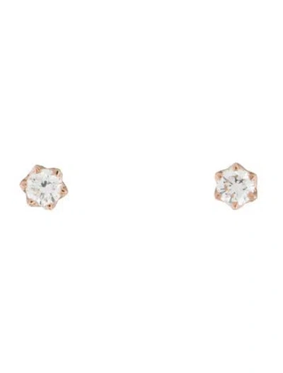 Pre-owned Badgley Mischka 14k 1.01ctw Lab-grown Diamond Solitaire Stud Earrings In Multi