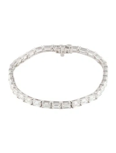 Pre-owned Badgley Mischka 14k 10.85ctw Lab-grown Diamond Tennis Bracelet, 7" In Multi