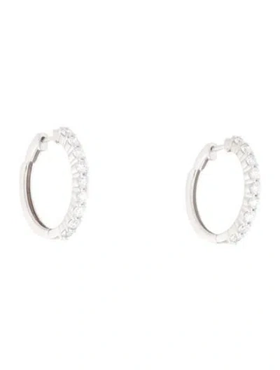 Pre-owned Badgley Mischka 14k 1.08cts Lab-grown Diamond Hoop Earrings In Multi