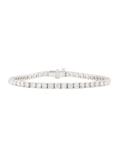 Pre-owned Badgley Mischka 14k 11.04ctw Lab-grown Diamond Tennis Bracelet, 7.25" In Multi
