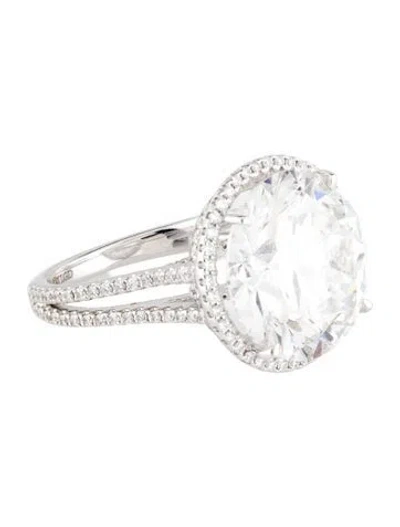 Pre-owned Badgley Mischka 14k 12.80ctw Lab-grown Diamond Cocktail Ring In Multi