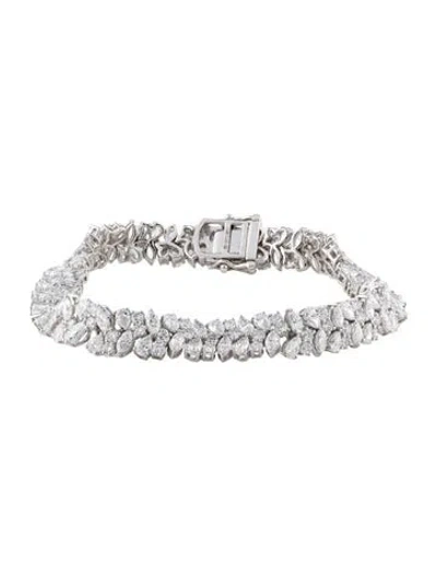Pre-owned Badgley Mischka 14k 12.94ctw Lab-gown Diamond Link Bracelet, 8" In Multi